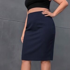 Ann Taylor Navy Blue Ticking Stripe Pencil Skirt Size 12